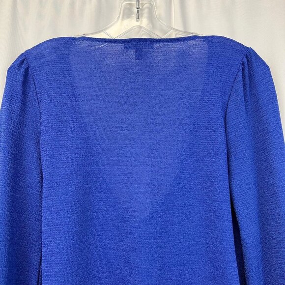 Express Womens Blue Surplice Neck Long Sleeve Pullover Blouse Top Size Small - Picture 4 of 10